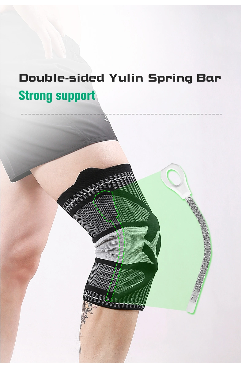 Breathable Mesh Easy Pulling up Silicone Knee Pad Support