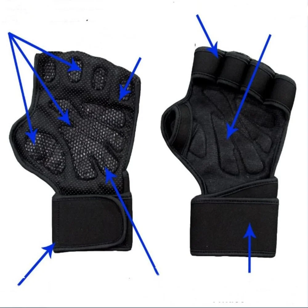 Hand Support Weight Lifting Workout Gloves with Built-in Wrist Wraps Men Women Unisex Great for Gym Fitness, Cross Training Wyz19643